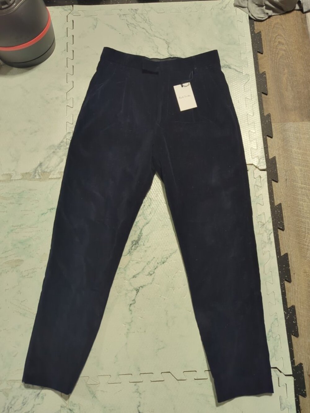 PAUL SMITH Gents Formal Trousers Corduroy Suit Pants Navy Blue Mens 30 Reg Fit